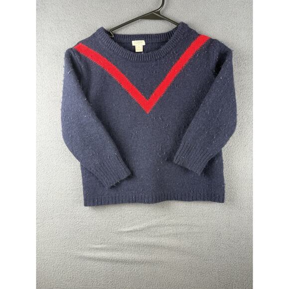 J Crew Knit Long Sleeve Pullover Sweater Navy Women's Size L wool blend - Picture 1 of 6
